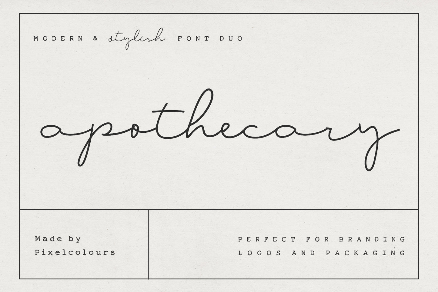 Apothecary Script Font Duo