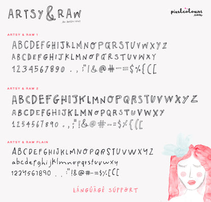 Artsy and Raw Outline Font