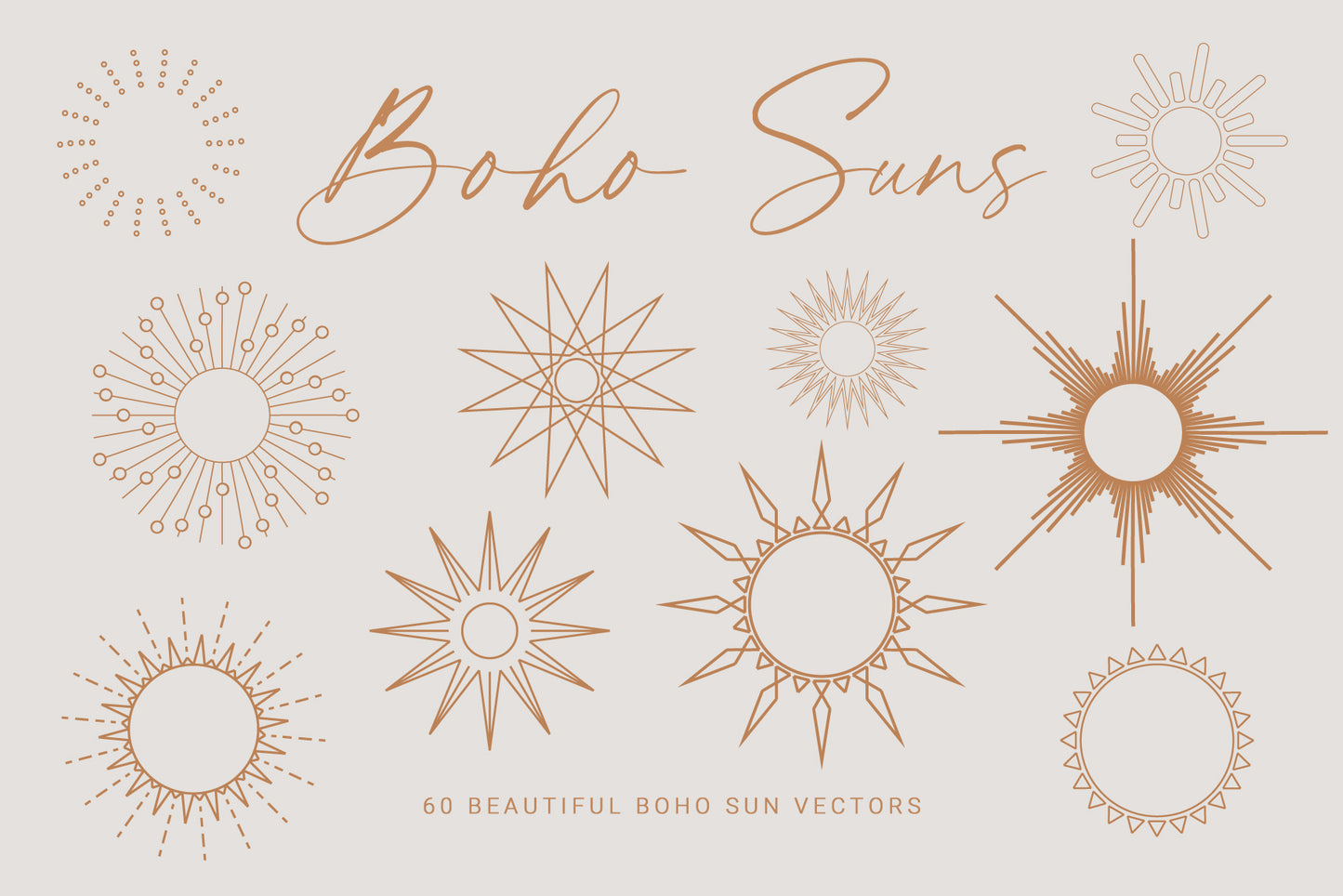 Sun vector bundle including 60 sun png and vectors
