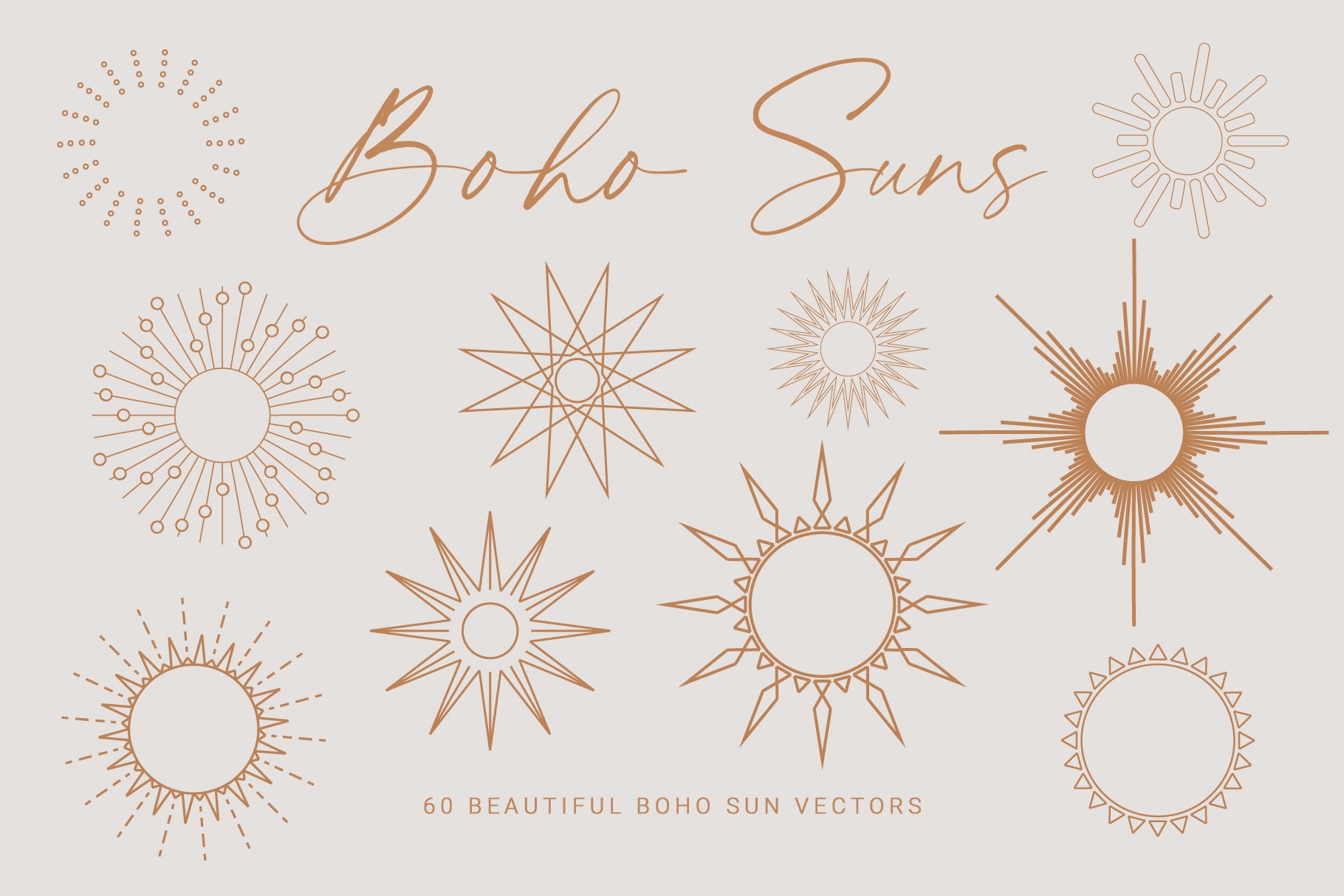 Sun vector bundle including 60 sun png and vectors
