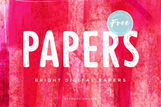 Free bright digital papers with vibrant colors and bold patterns