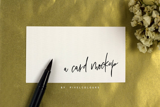 Free Business Card Mockup Gold