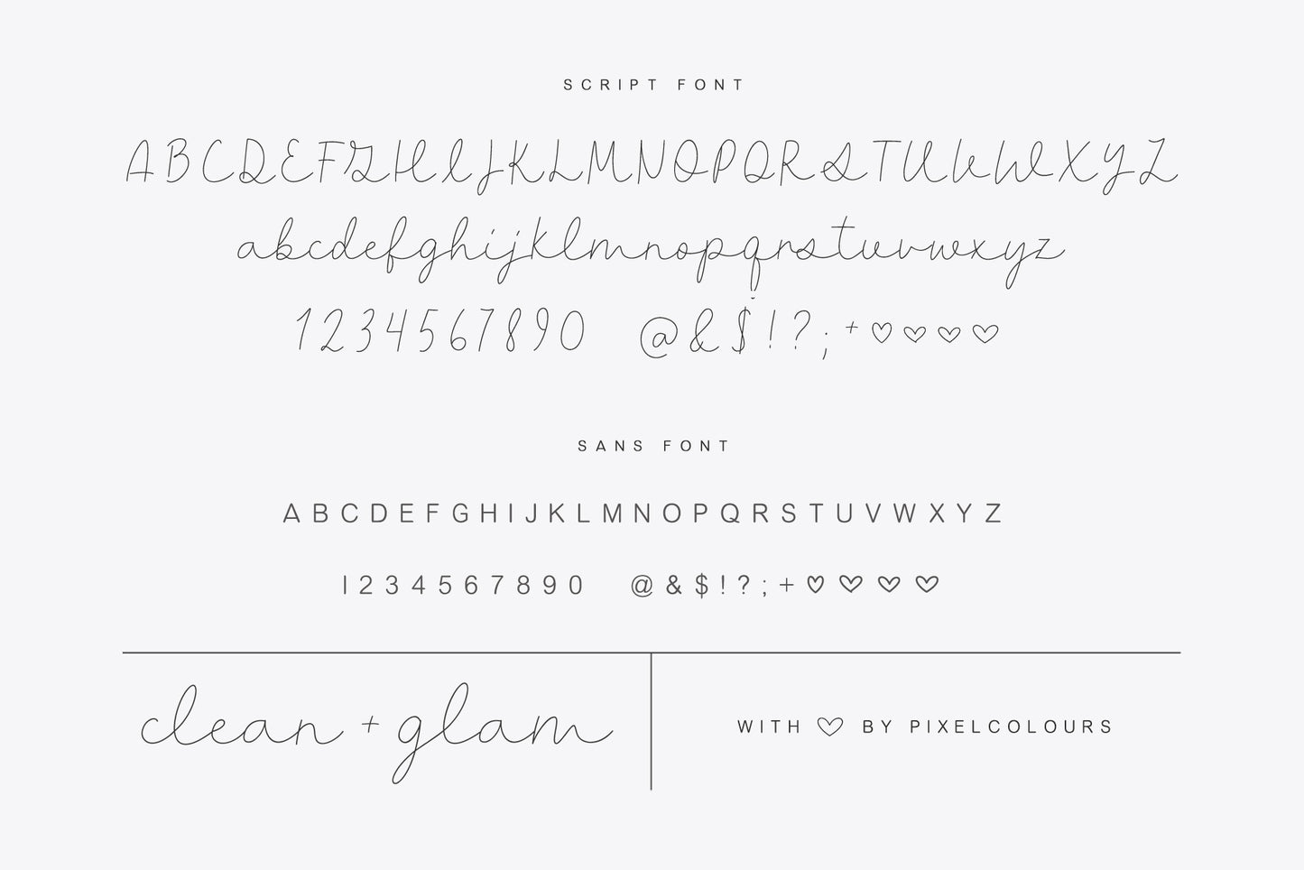 Clean and Glam Script Font Duo