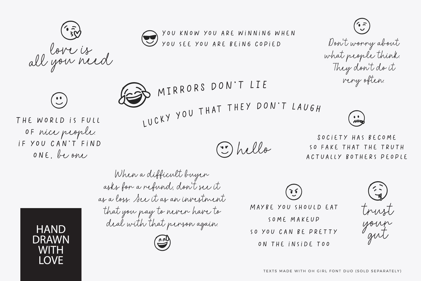 Emoji Emotions Font - Dingbats Font