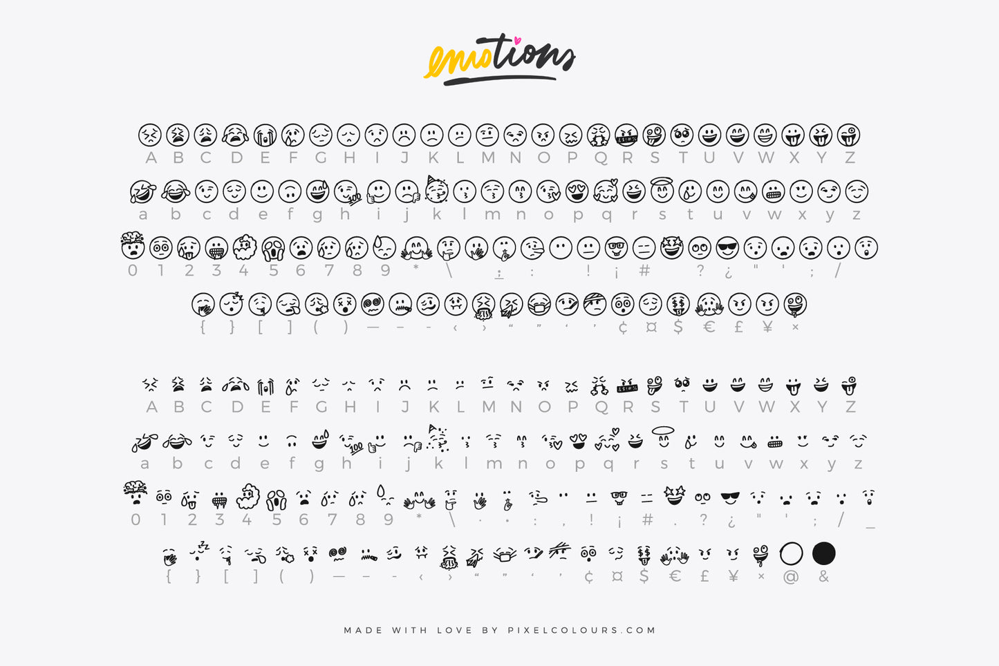 Emoji Emotions Font - Dingbats Font