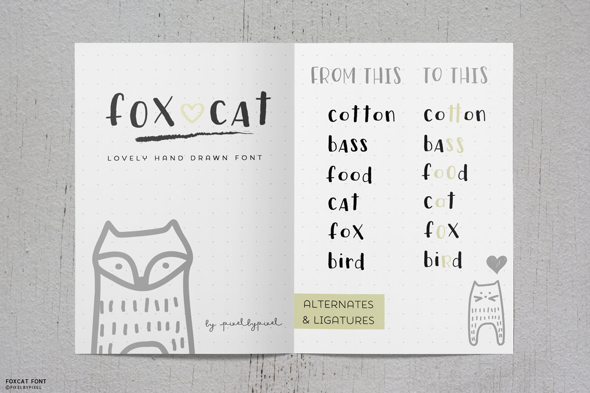 Fox Cat Handwritten Font