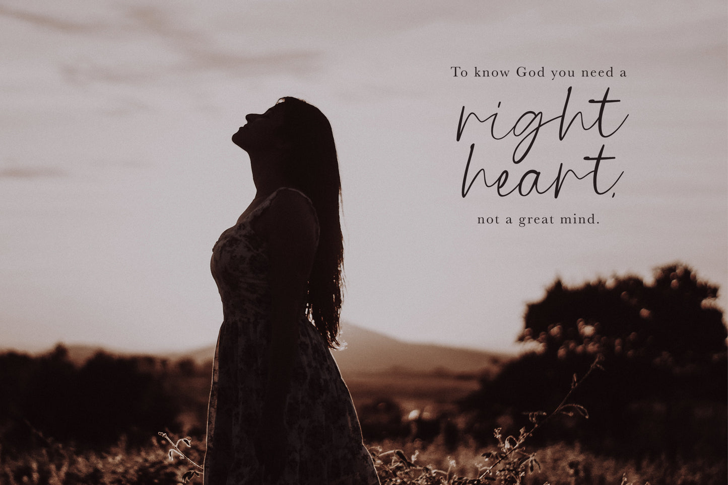 Woman photo with Christian quote featuring feminine handwritten script font, available for free download