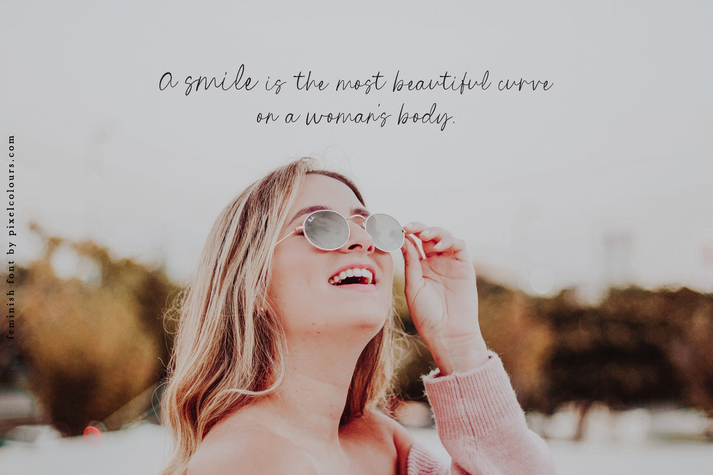 Woman quote featuring feminine handwritten script font, available for free download