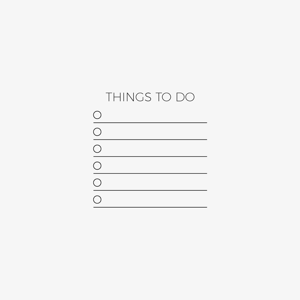 To-do list stamp featuring checkboxes and space for writing tasks in a clean, organized layout