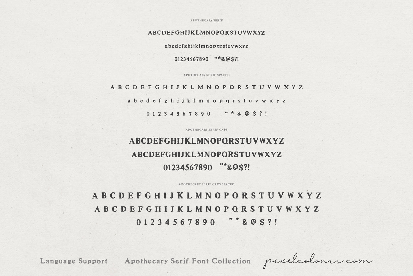 Apothecary Serif Font Collection