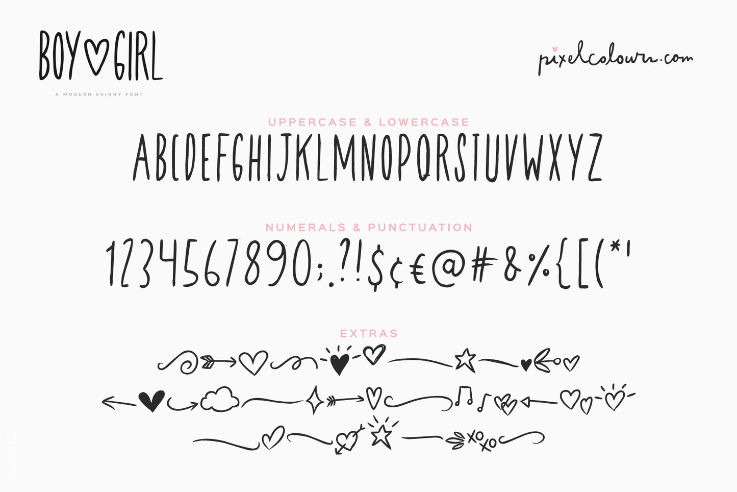 Boy and Girl Skinny Font