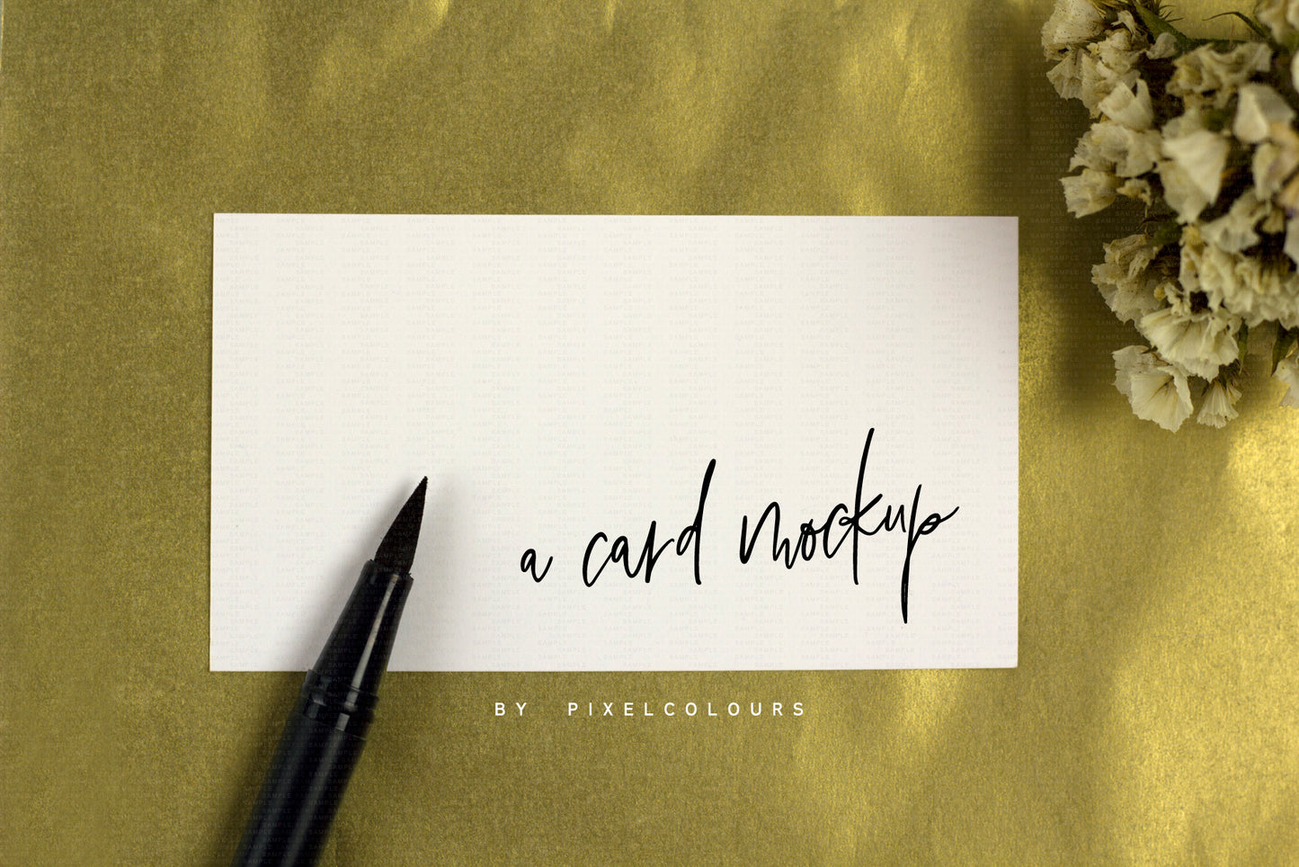 Free Business Card Mockup Gold