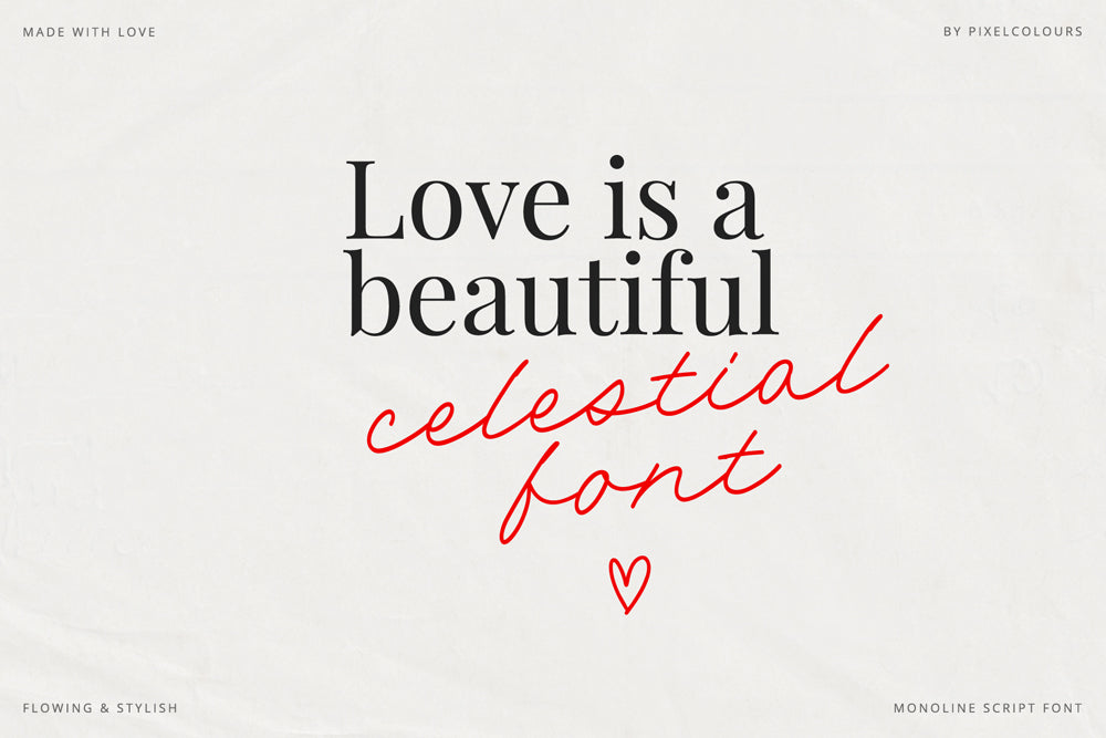 Celestial Monoline Script Font