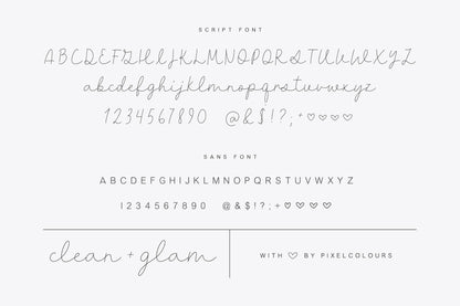 Clean and Glam Script Font Duo