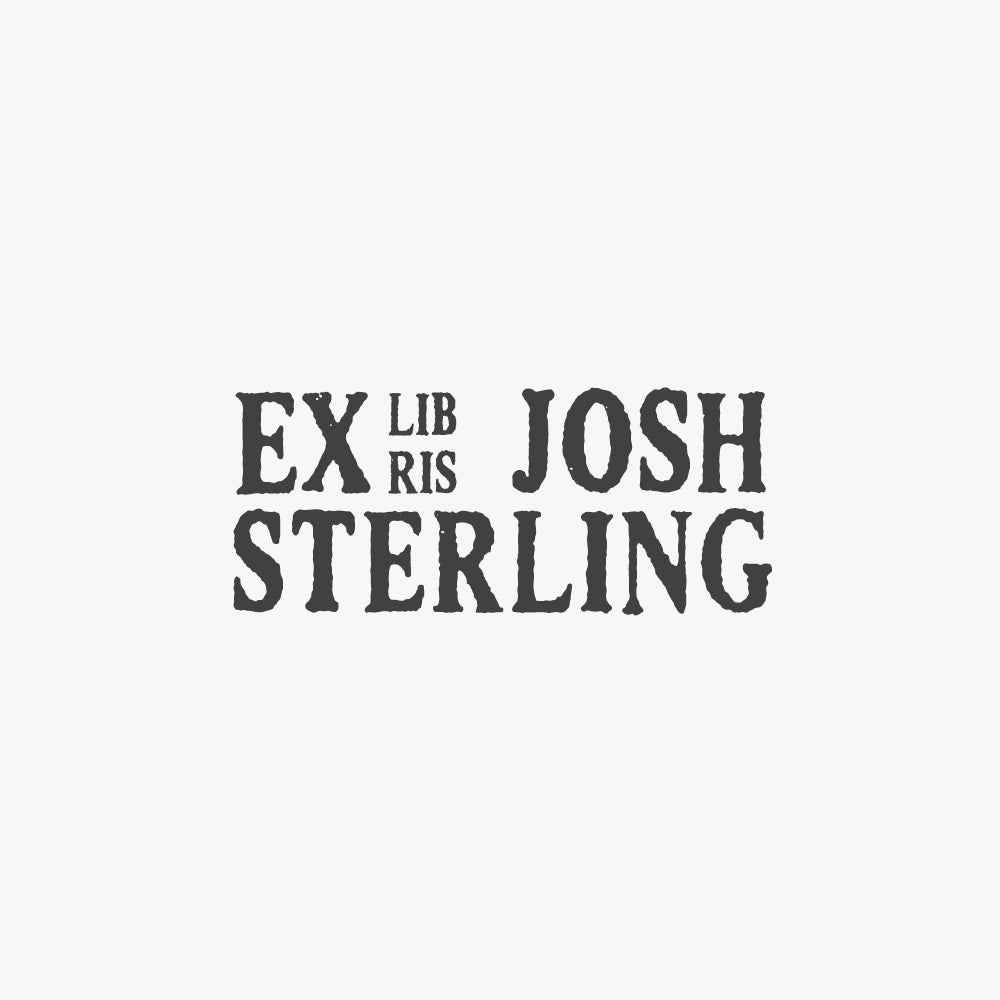 Custom Ex Libris stamp featuring a vintage font design