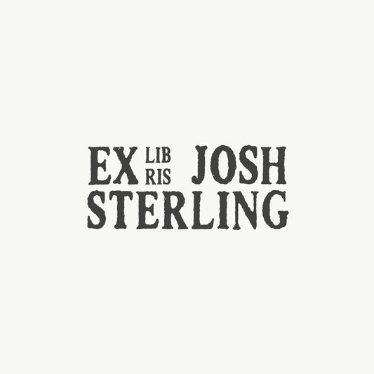Custom Ex Libris stamp featuring a vintage font design