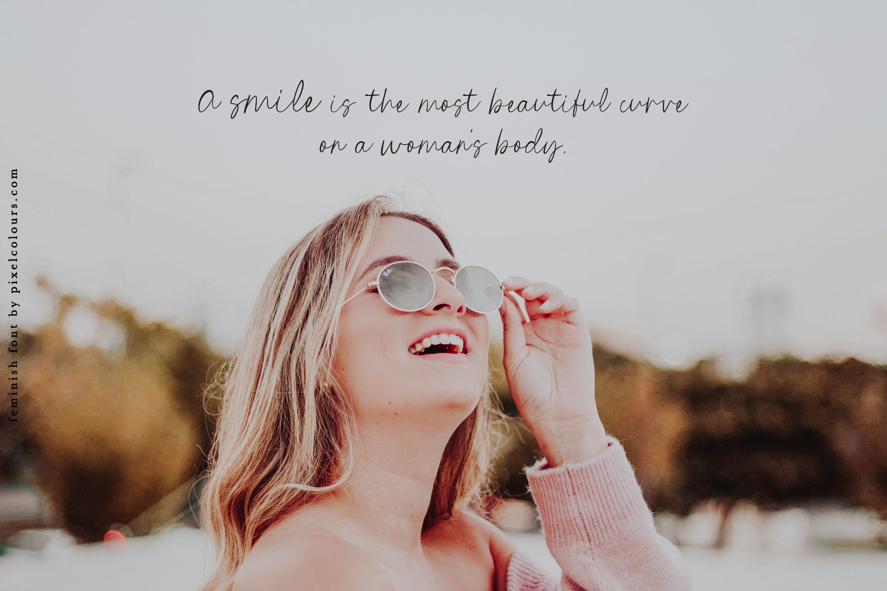 Woman quote featuring feminine handwritten script font, available for free download