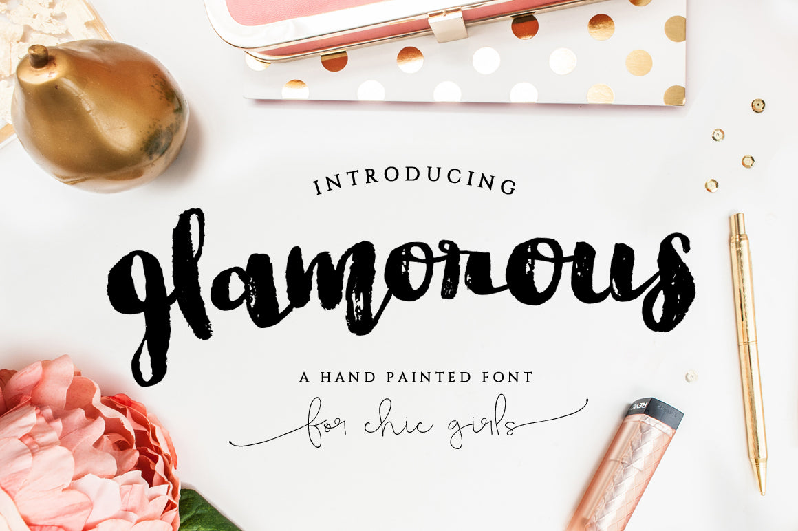 Glamorous is a hand-painted brush font with natural strokes and texture, available for free download