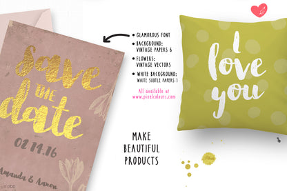 Product mockups featuring hand-painted brush font with natural strokes and texture, available for free download