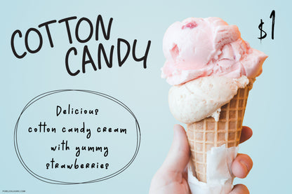 Ice cream poster featuring handwritten font with natural flow, available for free download