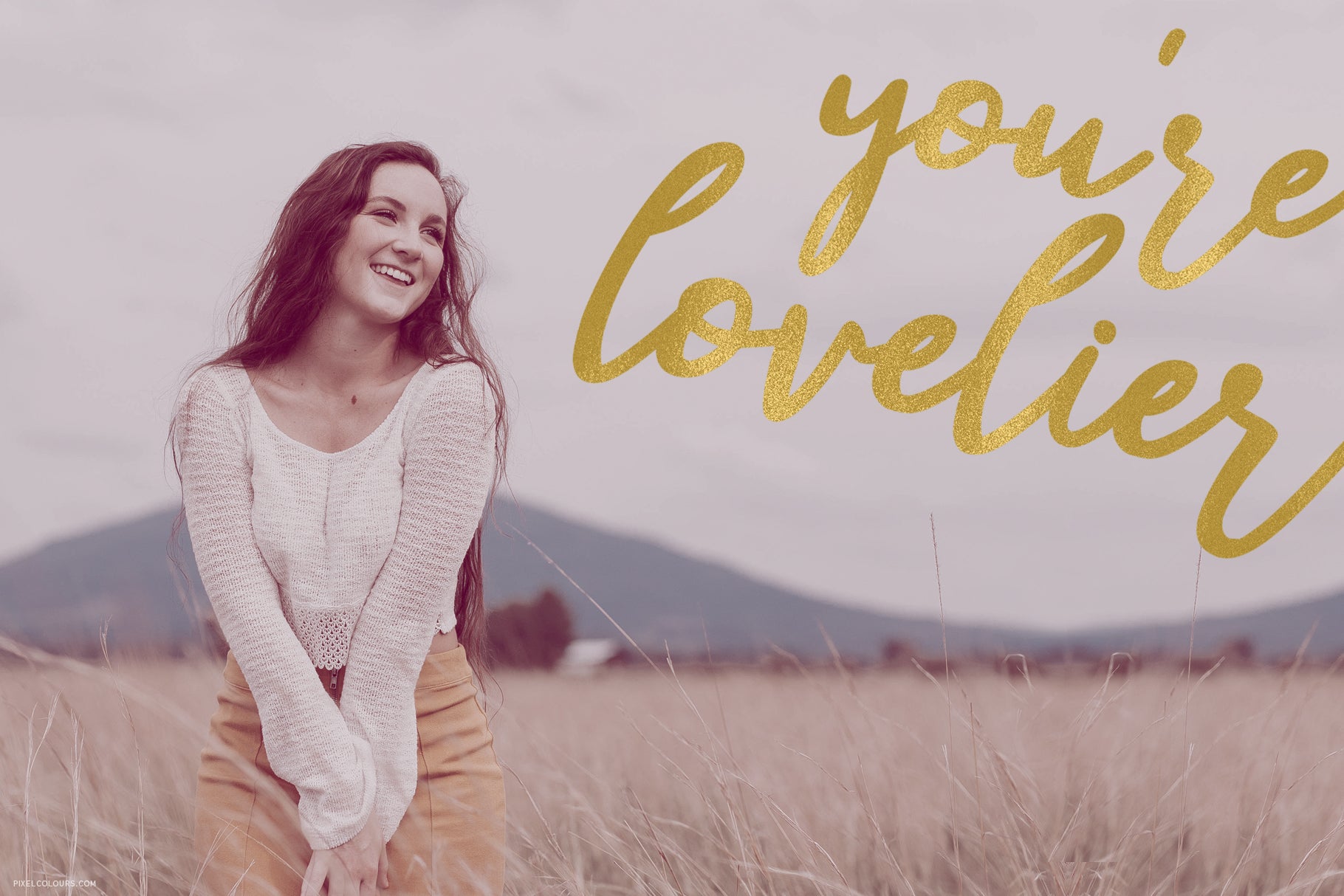 Photo of woman featuring handwritten font with a playful style, available for free download