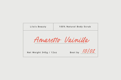 Modern, minimalist product label with a vintage flair, featuring a clean design with a combination of a sans serif font and a flowing handwritten script.