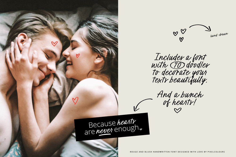 Couple with text featuring handwritten script font
