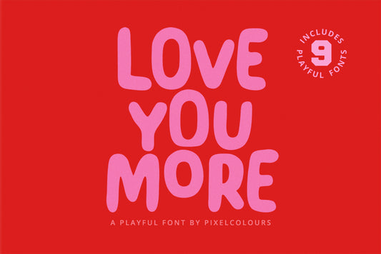 Quirky font including 9 variations to make playful designs, by pixelcolours