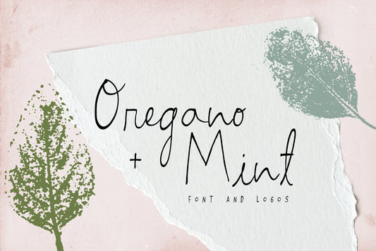 Oregano Mint Script Font and Logos