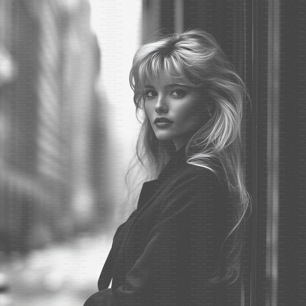 Vogue Black and White Model Stock Photo (80s- 90s) 02