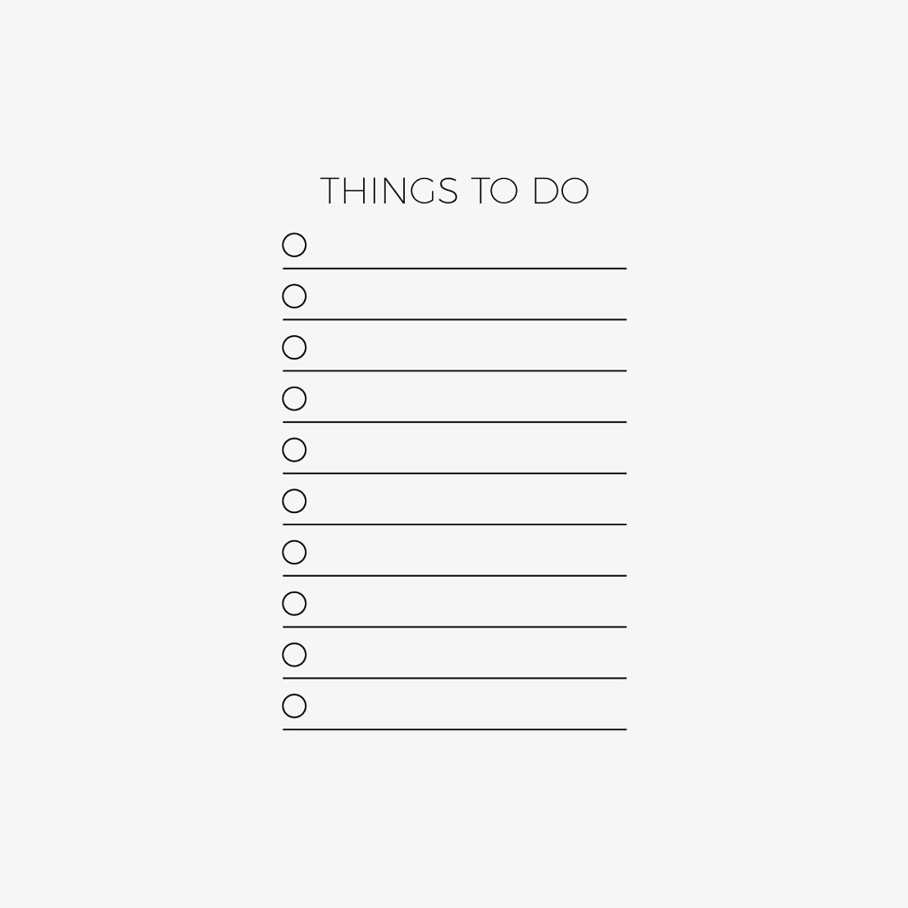 To-do list stamp featuring checkboxes and space for writing tasks in a clean, organized layout