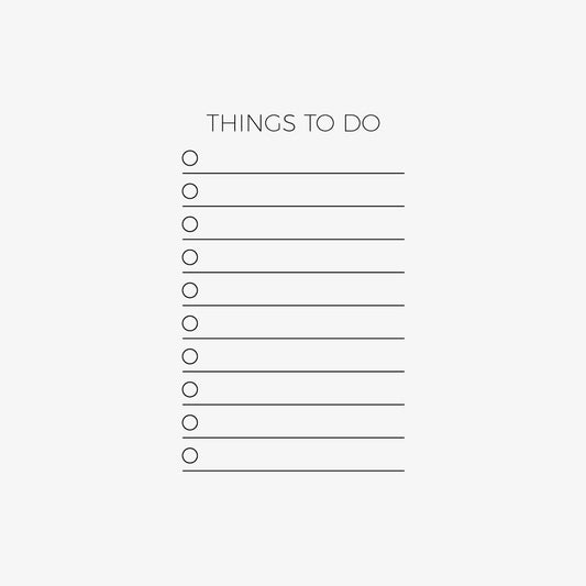 To-do list stamp featuring checkboxes and space for writing tasks in a clean, organized layout