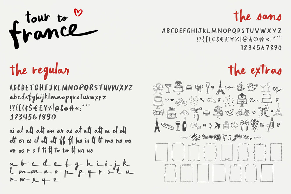 Tour to France Handwritten French Font