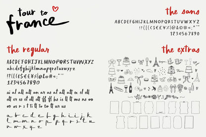 Tour to France Handwritten French Font