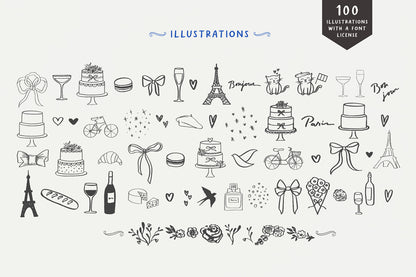 Tour to France Handwritten French Font